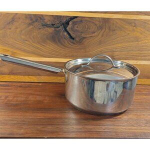 Royal Doulton Stainless Steel Saucepan With Lid 6.5" Diameter 3" Height Silver D